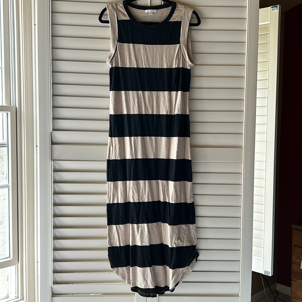 Z Supply black and tan striped maxi dress size S
